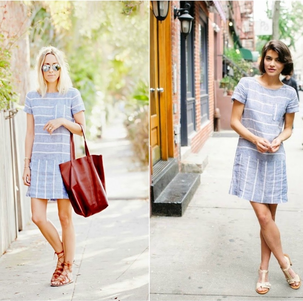 Lou & grey linen striped chambray dress